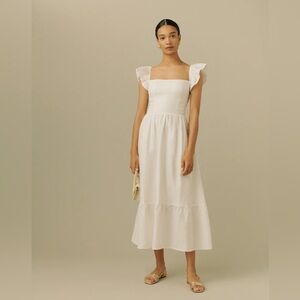 Reformation Lucila Linen Dress Midi Size 6